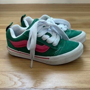 Kids Vans Green and Pink Sneakers